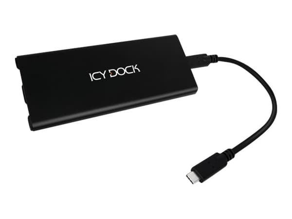 Icy Dock MB861U31-1M2B, SSD-kotelo, M.2, M.2, 10 Gbit/s, USB-liitettävyys, Musta