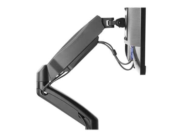 DELTACO ARM-1300 - Monteringssats - justerbar arm - för 2 monitorer - plast, aluminium - mattsvart - skärmstorlek: 13"-27" - disk-monteringsbar