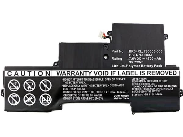 CoreParts - Batteri til bærbar PC - litiumpolymer - 4700 mAh - 35.7 Wh - svart - for HP EliteBook Folio 1020 G1