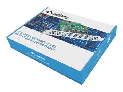 Lanberg PCE-US3-004 - USB-adapter - PCIe lavprofil - USB 3.1 Gen 1 x 4 Grønn, Metallisk