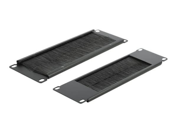 Delock Cable Management Brush Strip - Styringspanel for rackkabler med børste - svart - 2U - 10"