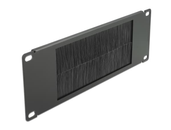 Delock Cable Management Brush Strip - Styringspanel for rackkabler med børste - svart - 2U - 10"