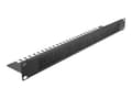 Miniatyrbilde 2 av 5: Delock Cable Management Brush Strip with Cable Support Plate - Styringspanel for rackkabler med børste - svart - 1U - 19"