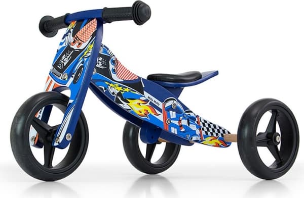 Milly Mally balance bike Jake blue cars 2 in 1 blue (13608)