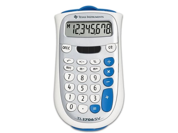 Texas Instruments TI-1706 SV - Lommekalkulator - 8 sifre - solpanel, batteri