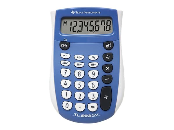 Texas Instruments TI-503 SV - Lommekalkulator - 8 sifre - batteri Blå, Grå