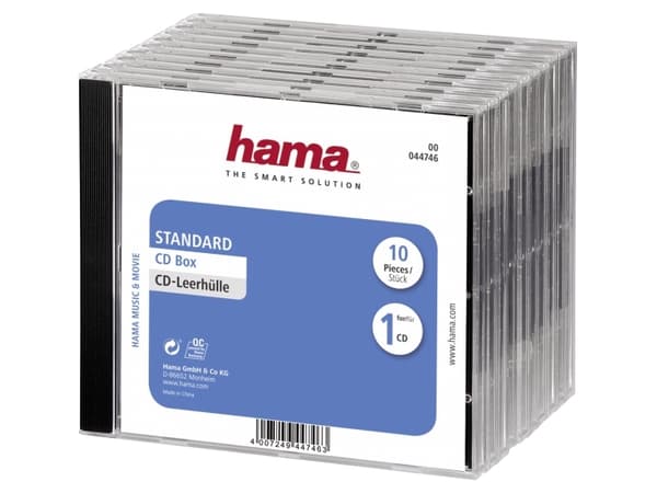 Hama - CD-cover - kapasitet: 1 CD - svart, gjennomsiktig (en pakke 10)