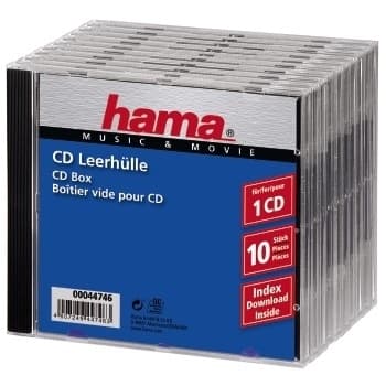 Hama - CD-cover - kapasitet: 1 CD - svart, gjennomsiktig (en pakke 10)