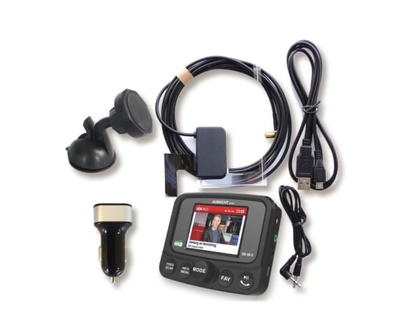 Albrecht DR 56 C DAB+ modtager Bluetooth musikstreaming , Håndfri funktion, Opladerfunktion, Sugekopholder