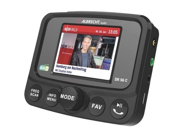 Albrecht DR 56 C DAB+ modtager Bluetooth musikstreaming , Håndfri funktion, Opladerfunktion, Sugekopholder