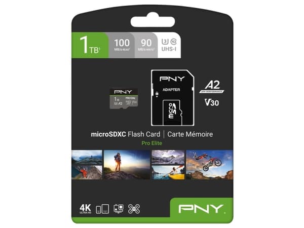 PNY PRO Elite - Flashminnekort - 1 TB - A2 / Video Class V30 / UHS-I U3 / Class10 - microSDXC UHS-I
