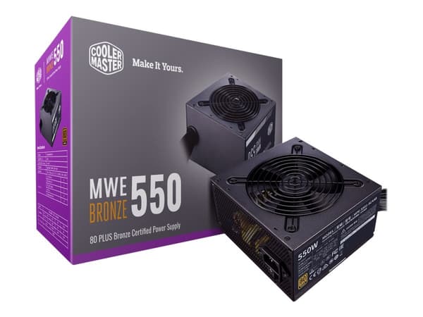 Cooler Master MWE Bronze V2 550 - Strømforsyning (intern) - ATX12V 2.52/ EPS12V - 80 PLUS Bronze - AC 200-240 V - 550 watt - aktiv PFC - Europa
