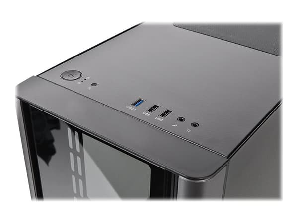 Thermaltake V Series V150 TG - Tower - micro ATX - genomskinlig sidopanel (härdat glas) - ingen strömförsörjning (PS/2) - svart - USB/ljud