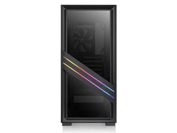 Thermaltake Versa T35 TG RGB - Mid tower - ATX - genomskinlig sidopanel (härdat glas) - ingen strömförsörjning (PS/2) - svart - USB/ljud