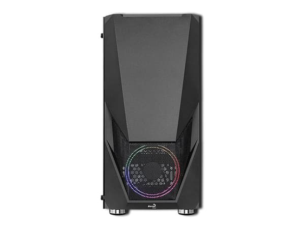 AeroCool Zauron - Tempered Glass Edition - mid tower - ATX - sidepanel med vindu (herdet glass) - ingen strømforsyning (ATX) - svart - USB/lyd