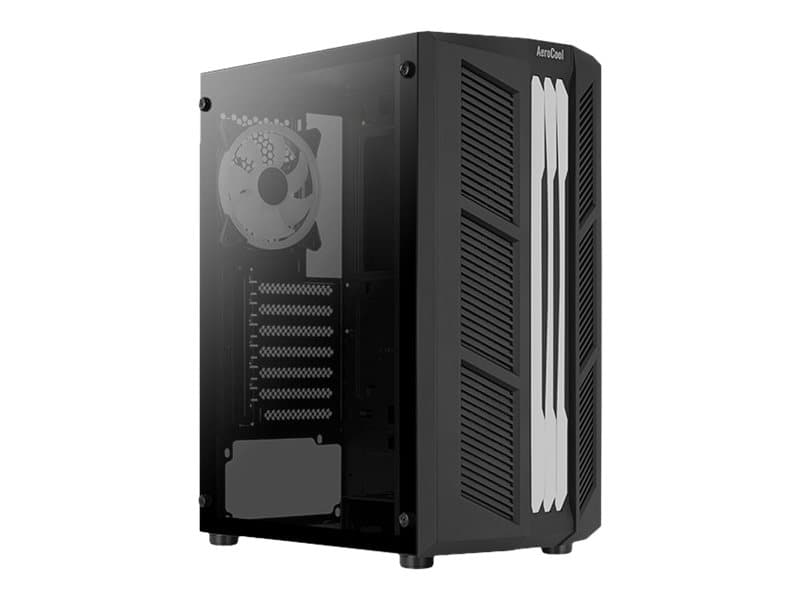 AeroCool Prime ARGB - Tempered Glass Edition - mid tower - ATX - genomskinlig sidopanel (härdat glas) - ingen strömförsörjning (ATX) - svart - USB/lj