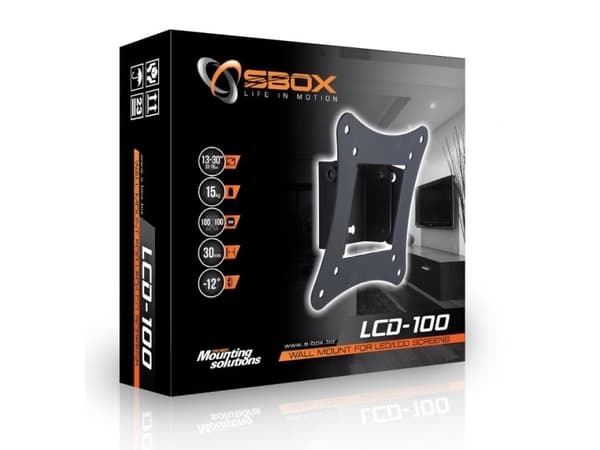 SBOX LCD-100 - Monteringssett - for LCD-skjerm - skjermstørrelse: 13"-30" - veggmonterbar