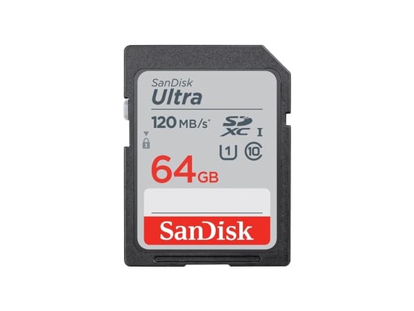 SanDisk Ultra, 64 GB, SDXC, Klasse 10, 120 MB/s, Klasse 1 (U1), V10