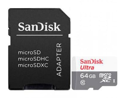 SanDisk Ultra - Flashminnekort (microSDHC til SD-adapter inkludert) - 64 GB - Class 10 - microSDXC UHS-I