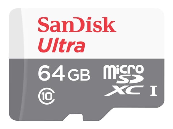 SanDisk Ultra - Flashminnekort (microSDHC til SD-adapter inkludert) - 64 GB - Class 10 - microSDXC UHS-I