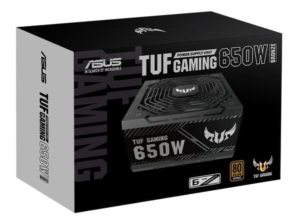 ASUS TUF-GAMING-650B - Strømforsyning (sisäinen) - ATX12V / EPS12V - 80 PLUS Bronze - AC 100-240 V - 650 Watt - 650 Watt