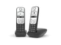 Miniatyrbild 3 av 4: Gigaset A690 Duo - Trådlös telefon med nummerpresentation - ECO DECT\GAP - 3-riktad samtalsförmåg - svart + 1 extra handuppsättning