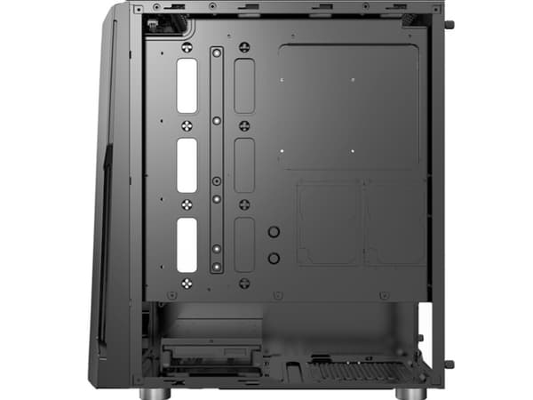 Xilence Performance C X5 - Mid tower - ATX - genomskinlig sidopanel (härdat glas) - ingen strömförsörjning (ATX) - svart pulverlack - USB/ljud