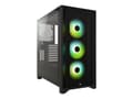 Pikkukuva 3 / 5: Corsair iCUE 4000X RGB, Midi Tower, PC, Musta, ATX, EATX, mikro ATX, Mini-ITX, Muovi, Terästä, Karkaistu lasi, Pelaaminen