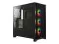 Pikkukuva 4 / 5: Corsair iCUE 4000X RGB, Midi Tower, PC, Musta, ATX, EATX, mikro ATX, Mini-ITX, Muovi, Terästä, Karkaistu lasi, Pelaaminen