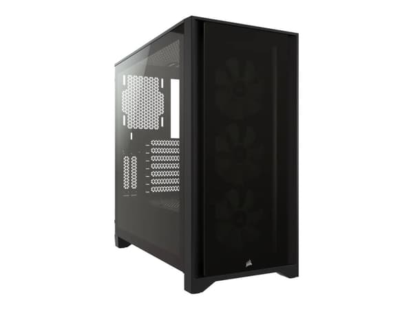 Corsair iCUE 4000X RGB, Midi Tower, PC, Musta, ATX, EATX, mikro ATX, Mini-ITX, Muovi, Terästä, Karkaistu lasi, Pelaaminen