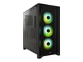 Pikkukuva 2 / 5: Corsair iCUE 4000X RGB, Midi Tower, PC, Musta, ATX, EATX, mikro ATX, Mini-ITX, Muovi, Terästä, Karkaistu lasi, Pelaaminen