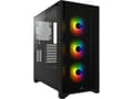 Pikkukuva 1 / 5: Corsair iCUE 4000X RGB, Midi Tower, PC, Musta, ATX, EATX, mikro ATX, Mini-ITX, Muovi, Terästä, Karkaistu lasi, Pelaaminen