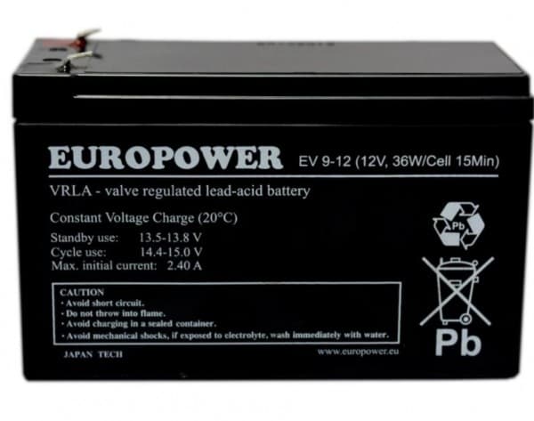 Europower Batteri EV 12V 9Ah