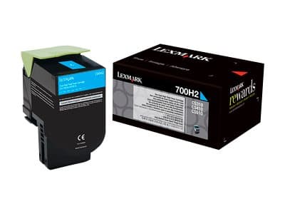 Lexmark 700H2 - Høy ytelse - cyan - original - tonerpatron LCCP - for Lexmark CS310dn, CS310n, CS410dn, CS410dtn, CS410n