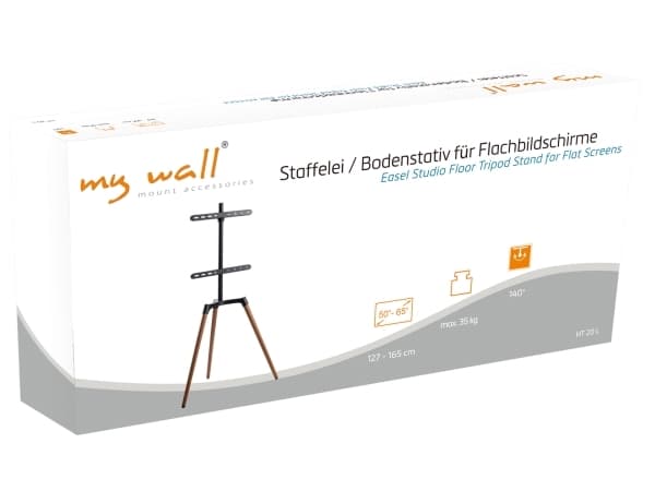 myWall HT 20 L, Frittstående, 35 kg, 106,7 cm (42"), 165,1 cm (65"), 400 x 400 mm, Sort, Valnøtt