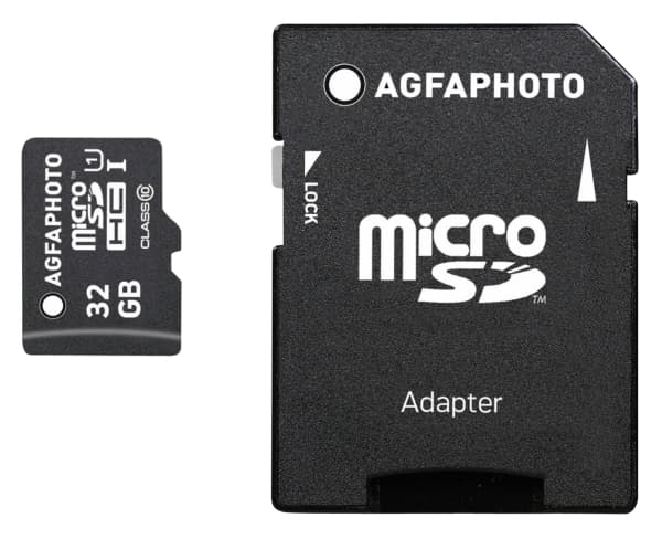 AgfaPhoto - Flashminneskort (microSDHC till SD-adapter ingår) - 32 GB - microSDHC UHS-I