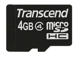 Transcend - Flash-minneskort - 4 GB - Class 4 - microSDHC