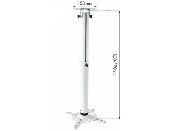 Techly ICA-PM 104MW, Tak, 15 kg, Hvit, 500 - 770 mm, -30 - 30°, 360°
