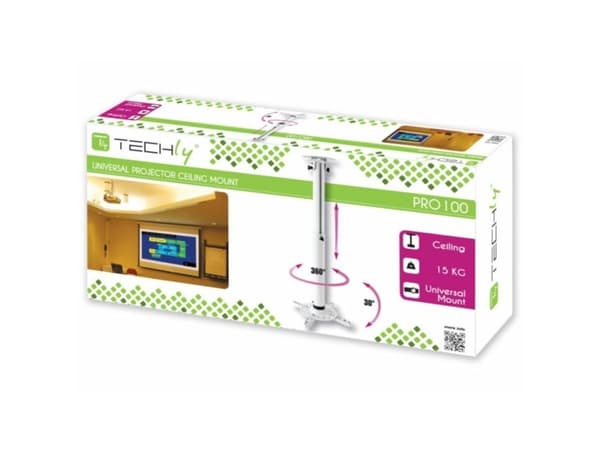 Techly ICA-PM 104MW, Tak, 15 kg, Hvit, 500 - 770 mm, -30 - 30°, 360°