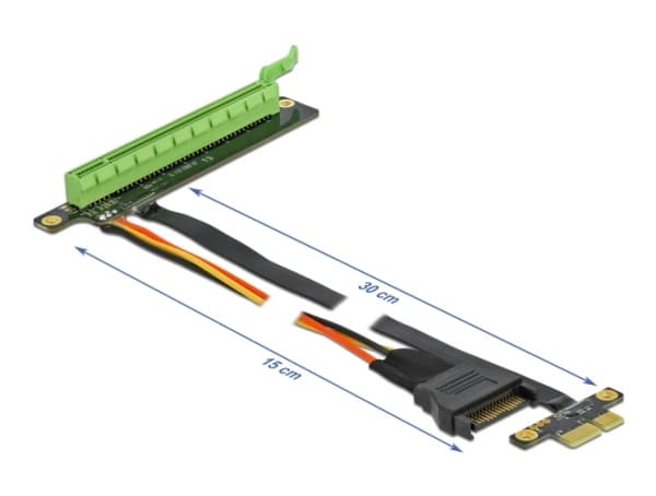 Delock PCI Express x1 til x16 med fleksibel kabel - Utvidelseskort