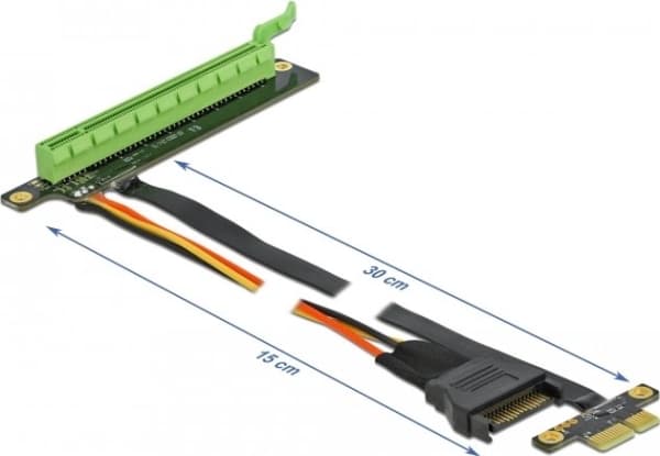Delock PCI Express x1 til x16 med fleksibel kabel - Utvidelseskort