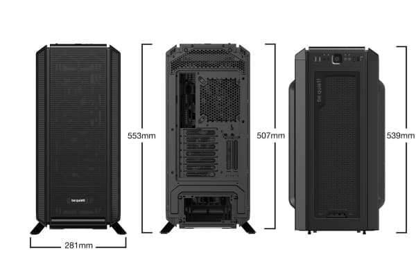 be quiet! Silent Base 802 Window - Tower - utökad ATX - genomskinlig sidopanel (härdat glas) - ingen strömförsörjning (ATX / PS/2) - svart - USB/ljud