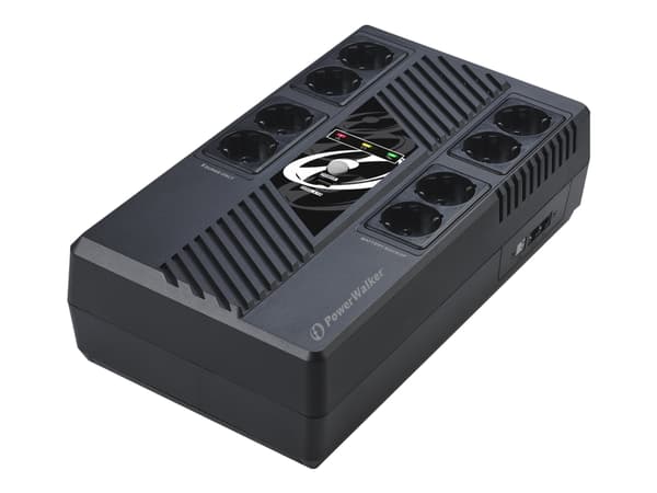 PowerWalker VI 1000 MS - UPS - AC 230 V - 600 watt - 1000 VA - 9 Ah - USB - utgangskontakter: 8 Sort