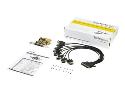 StarTech.com 8-Port PCI Express RS232 Serial Adapter Card, PCIe RS232 Serial Card, 16C1050 UART, Multiport Serial DB9 Controller/Expansion Card, 15kV