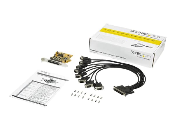 StarTech.com 8-Port PCI Express RS232 Serial Adapter Card, PCIe RS232 Serial Card, 16C1050 UART, Multiport Serial DB9 Controller/Expansion Card, 15kV