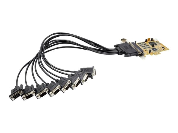 StarTech.com 8-Port PCI Express RS232 Serial Adapter Card, PCIe RS232 Serial Card, 16C1050 UART, Multiport Serial DB9 Controller/Expansion Card, 15kV