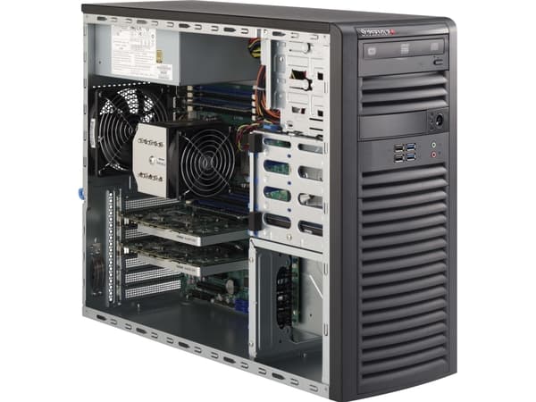 Supermicro SC732D4-903B, Midi Tower, Palvelin, Musta, ATX, EATX, mikro ATX, Metalli, HDD, Verkko, Teho, Järjestelmä