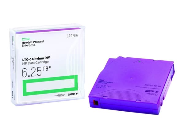 HPE RW Data Cartridge - 20 x LTO Ultrium 6 - 2.5 TB / 6.25 TB - påskrivningsetiketter - purpur - for StorageWorks SAS Rack-Mount Kit; StoreEver MSL20