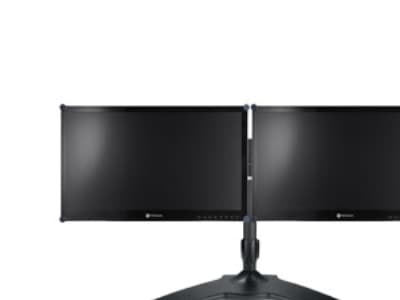 Neovo DMS-01D - Monteringssett (skrivebordsklemmemontering) - Tilt & Swivel - for 2 LCD-skjermer - plastikk, stål, aluminiumslegering - svart, sølv -