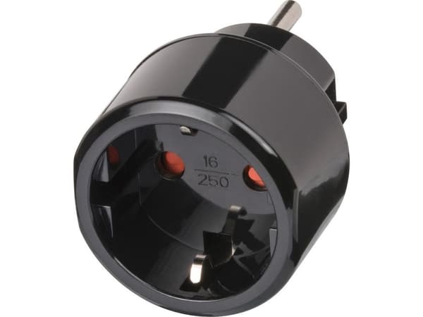 Brennenstuhl Travel Adapter, 250 V, 15 A, Sort